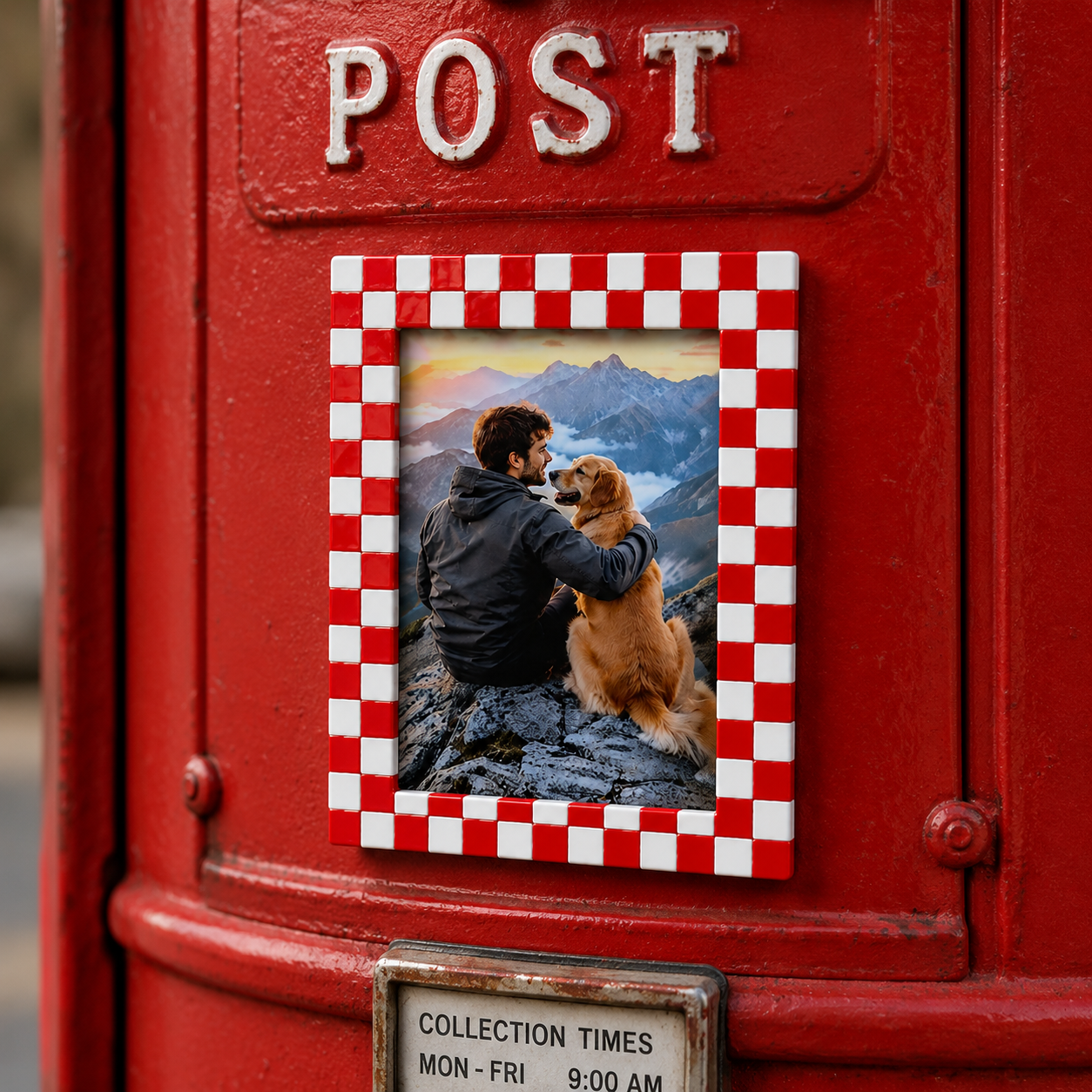 Photo Frame Fridge Magnet – Checkerboard Magnetic Picture Frame
