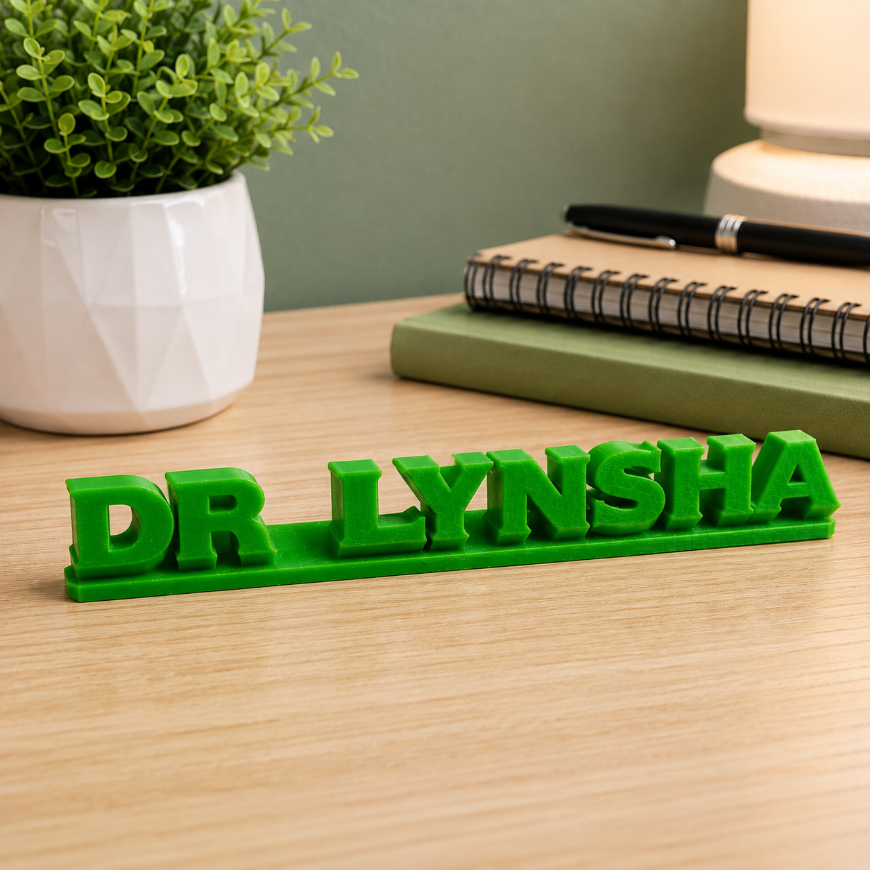3D Printed Personalized Nameplate for desk space