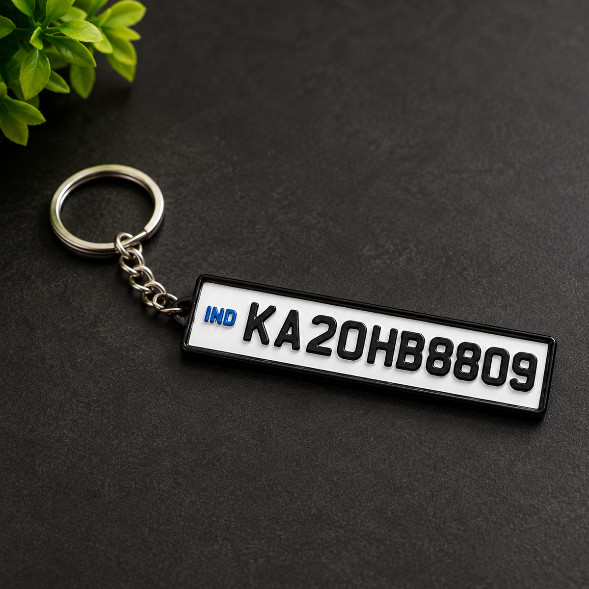 Personalized  Vehicle Number Plate 3D Printed Keychain