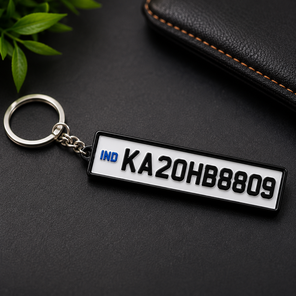 Personalized  Vehicle Number Plate 3D Printed Keychain