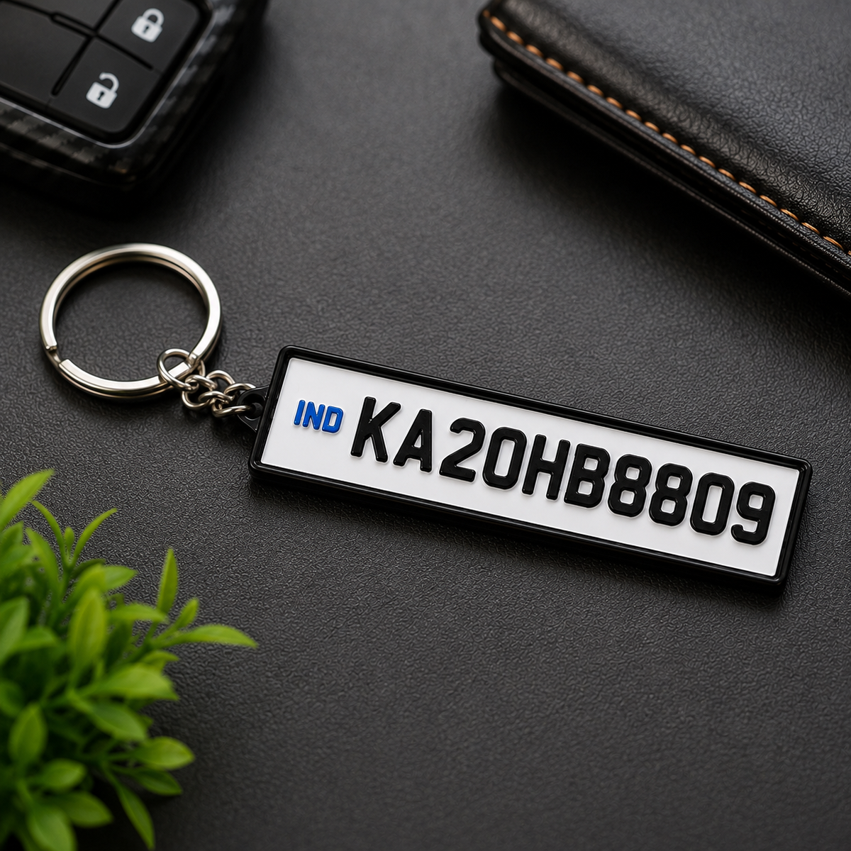 Personalized  Vehicle Number Plate 3D Printed Keychain