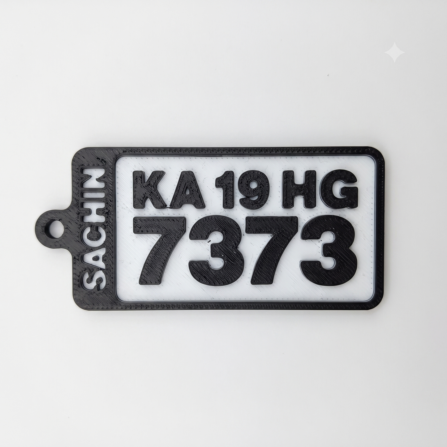 Custom Vehicle Number Plate 3D Printed Keychain – Personalized Colour PLA