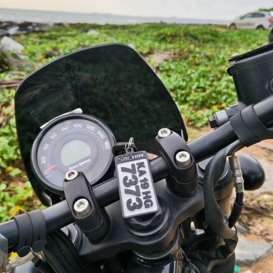 Custom Vehicle Number Plate 3D Printed Keychain